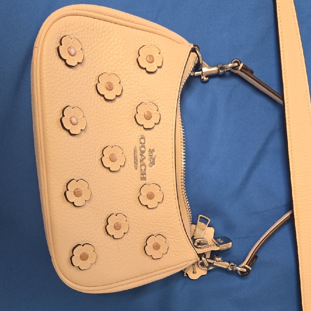 Coach Tan Floral Shoulder Bag